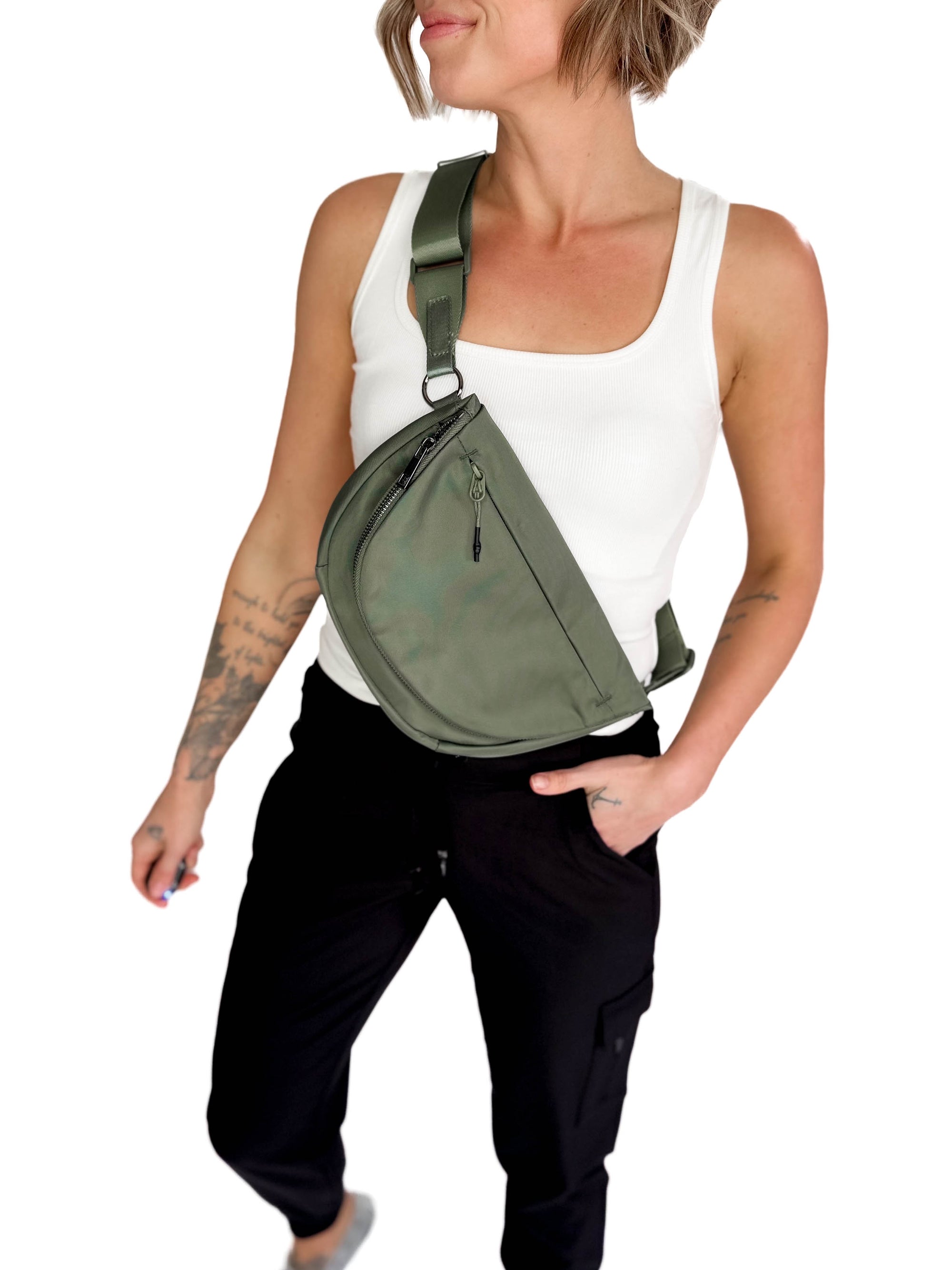 Savvy Nylon Bum Bug- OLIVE