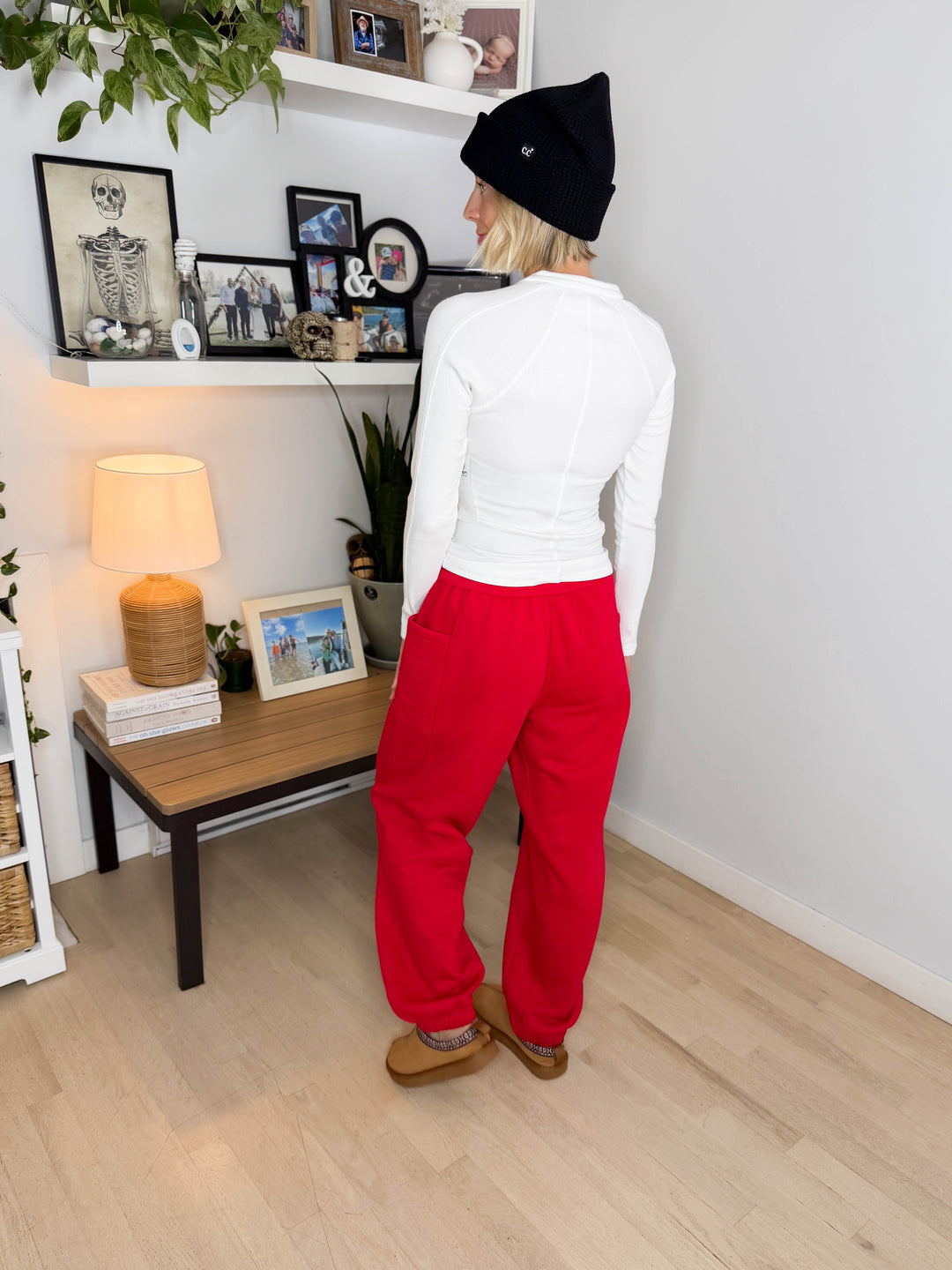 Thistle French Terry Fleece Jogger - TRUE RED