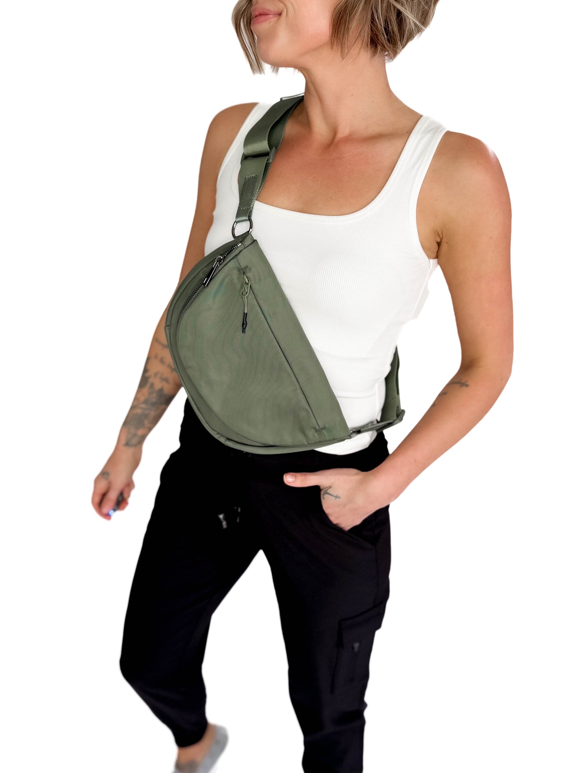 Savvy Nylon Bum Bug- OLIVE
