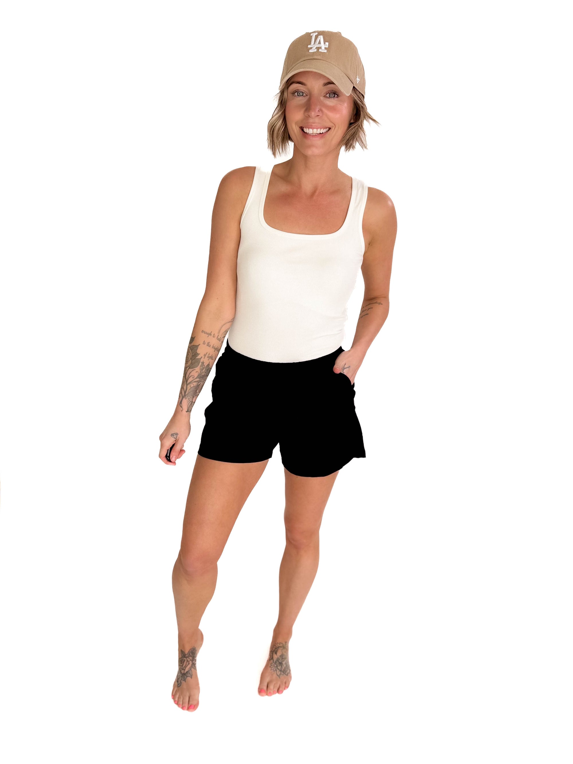 MONO B Ryla Athleisure Shorts- BLACK