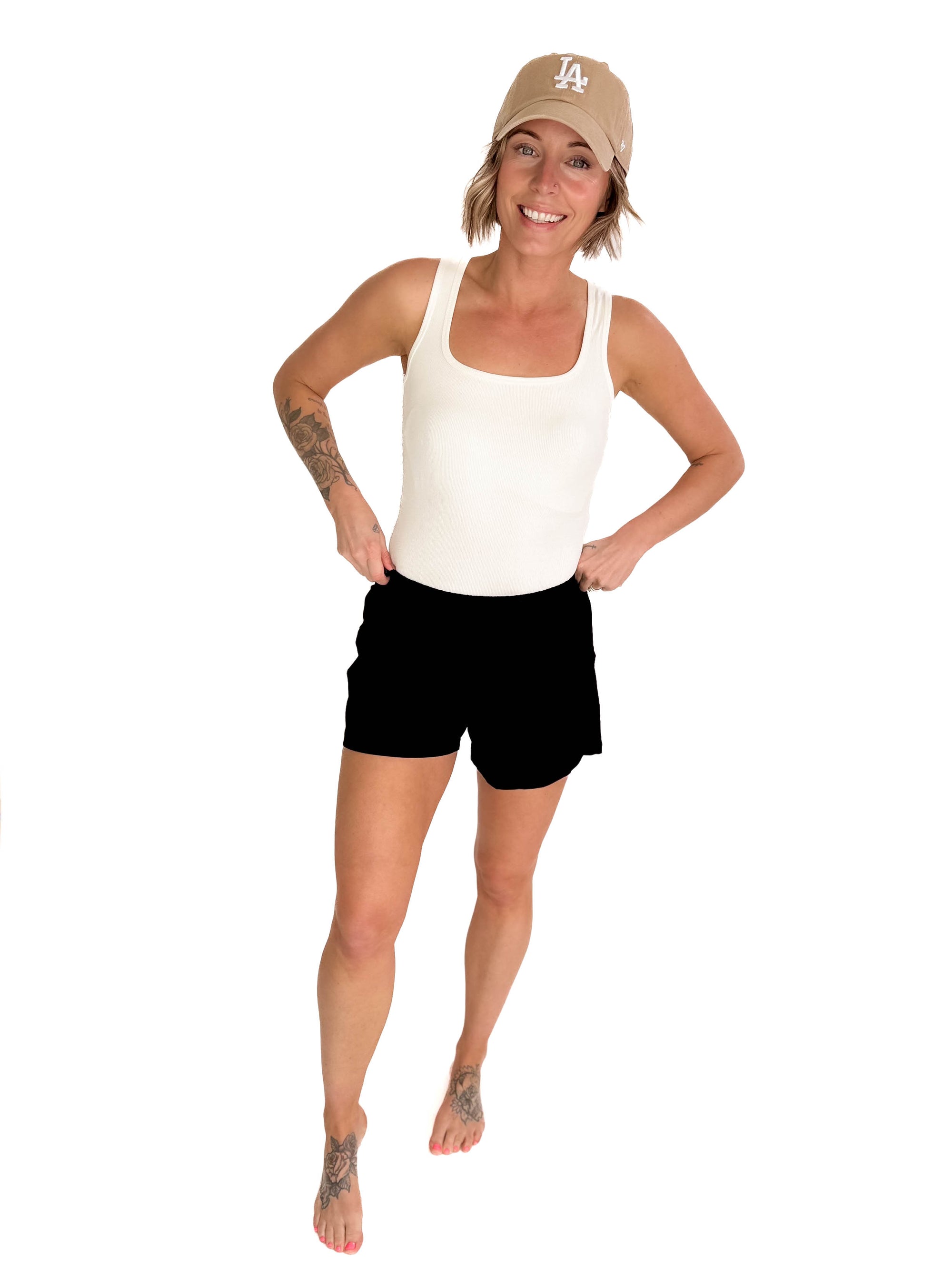 MONO B Ryla Athleisure Shorts- BLACK