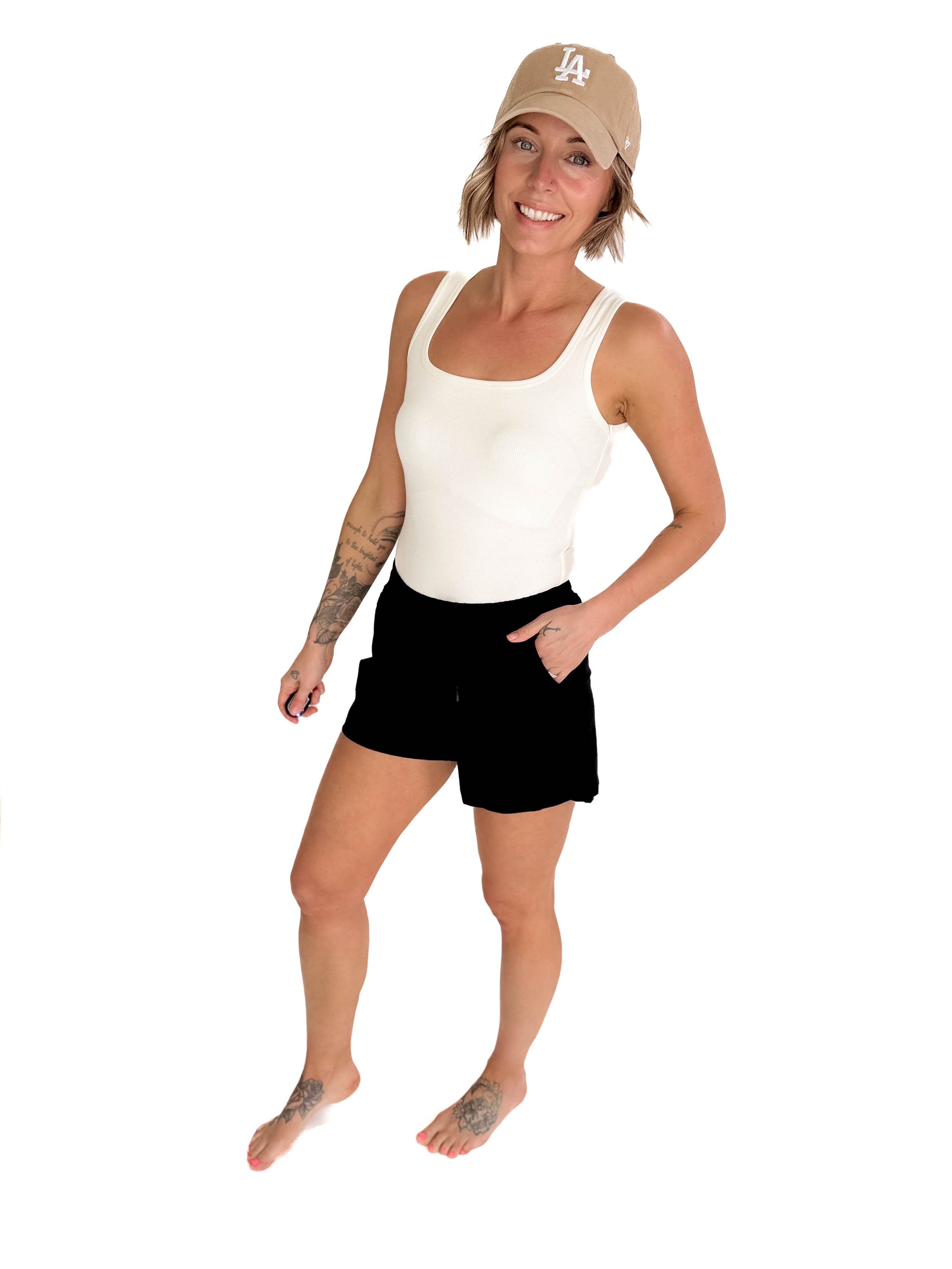 MONO B Ryla Athleisure Shorts- BLACK