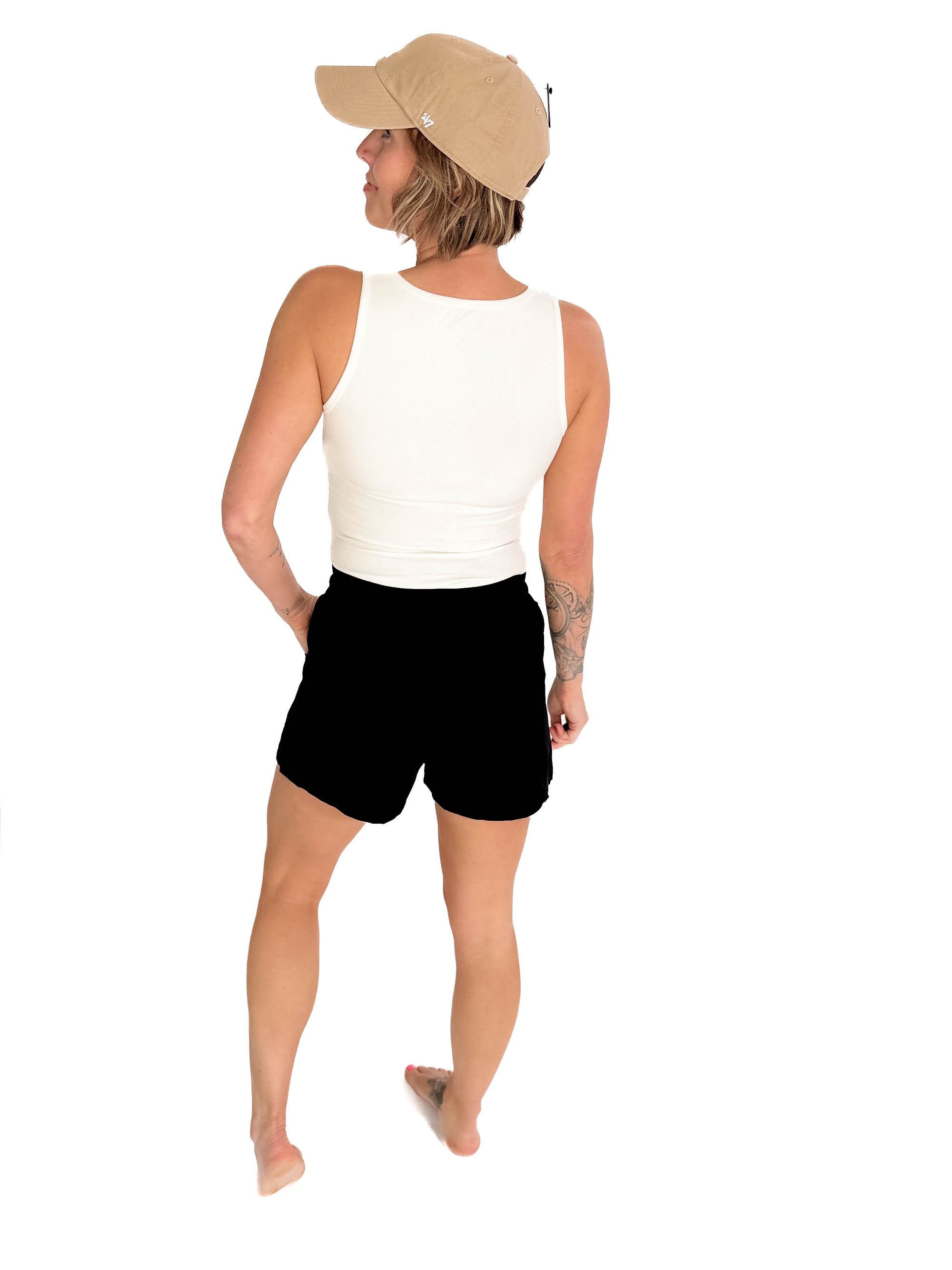 MONO B Ryla Athleisure Shorts- BLACK
