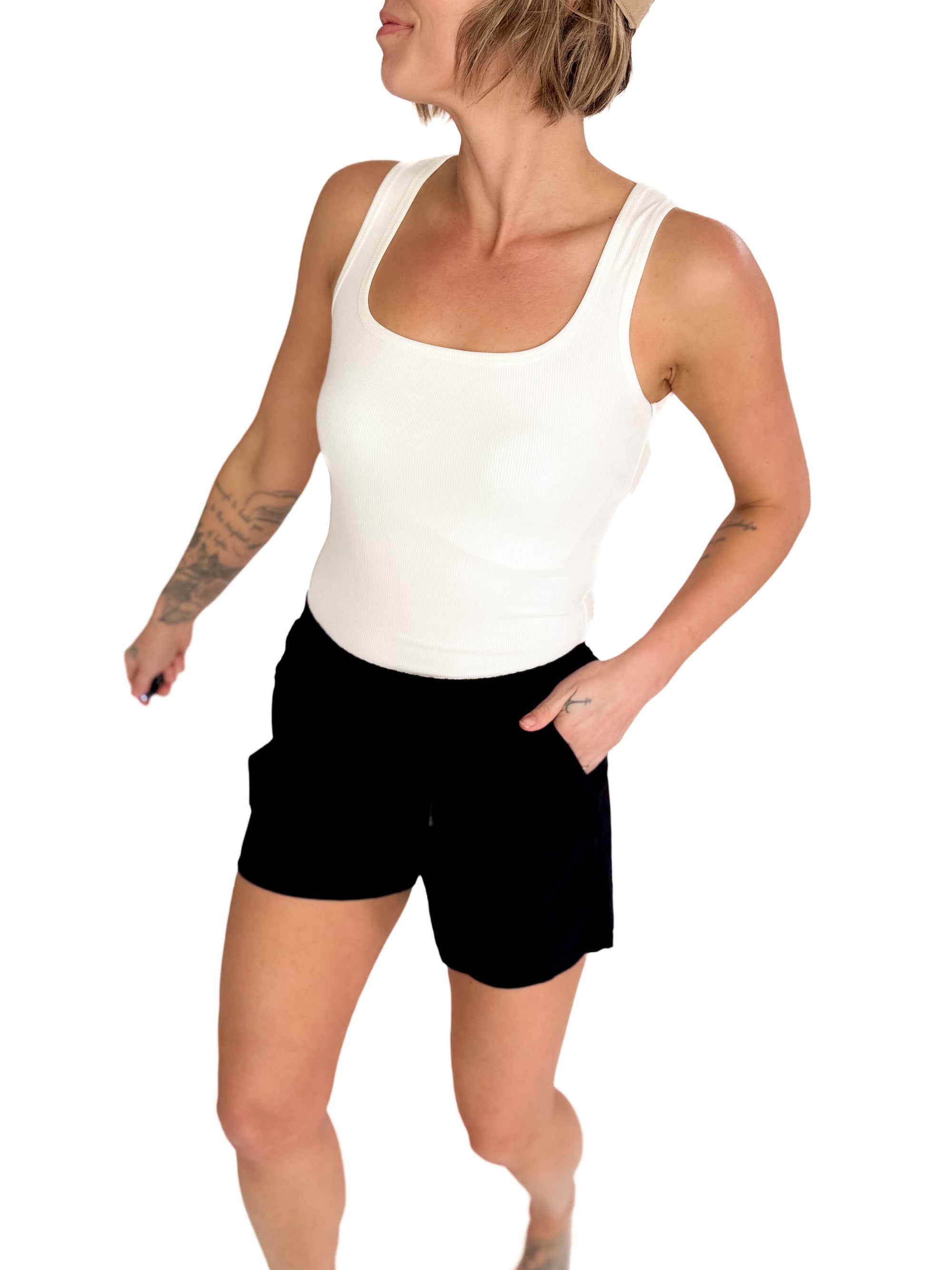MONO B Ryla Athleisure Shorts- BLACK