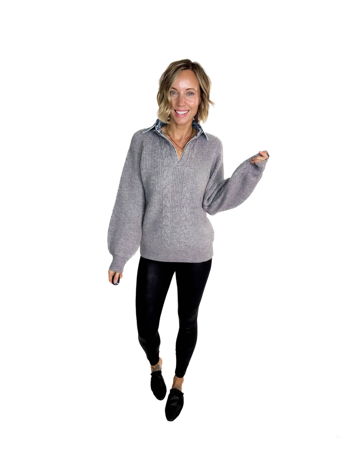 Frostbite Denim Collar Sweater