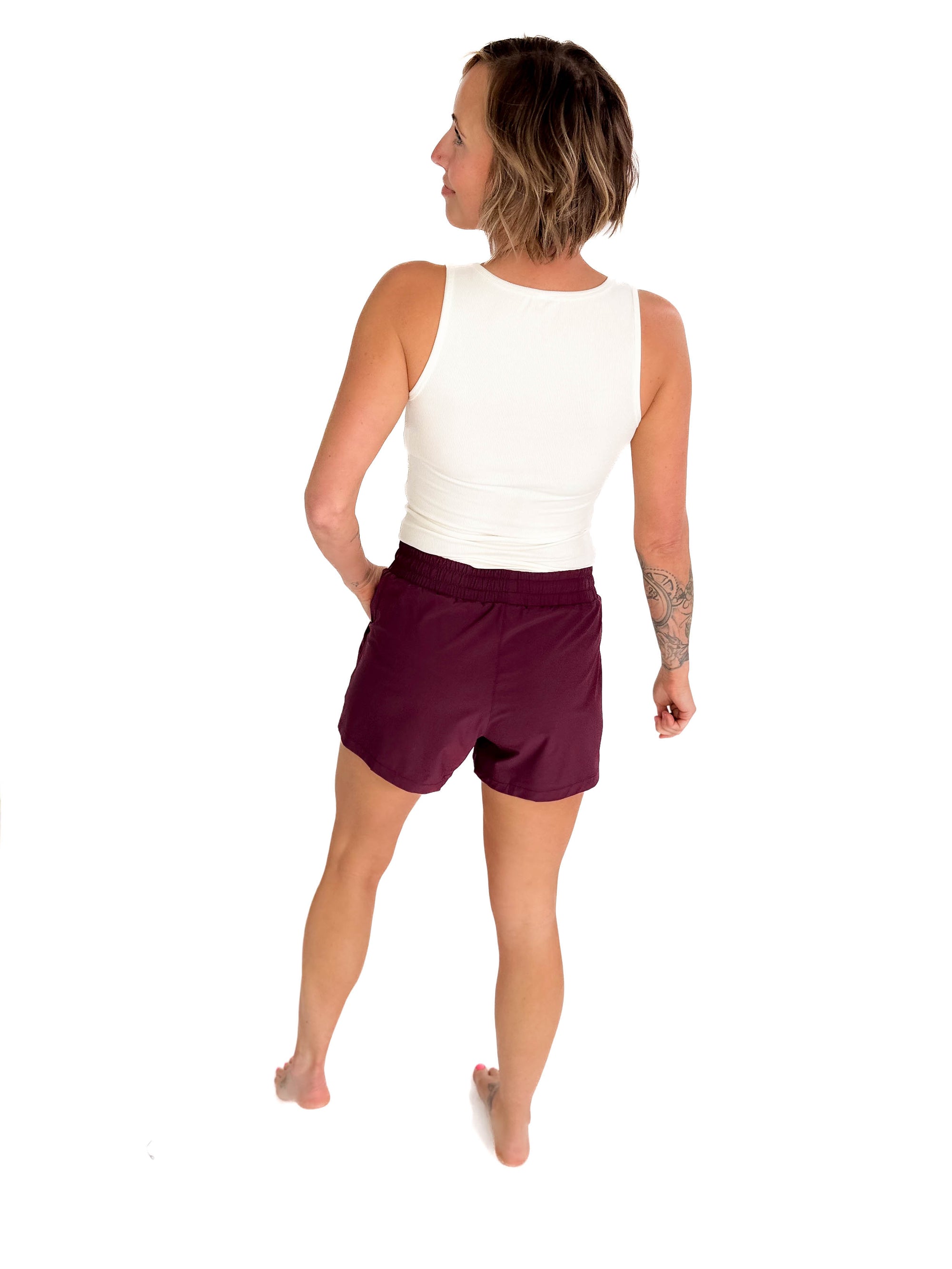 MONO B Ryla Athleisure Shorts- PLUM