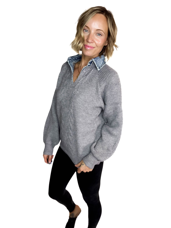 Frostbite Denim Collar Sweater