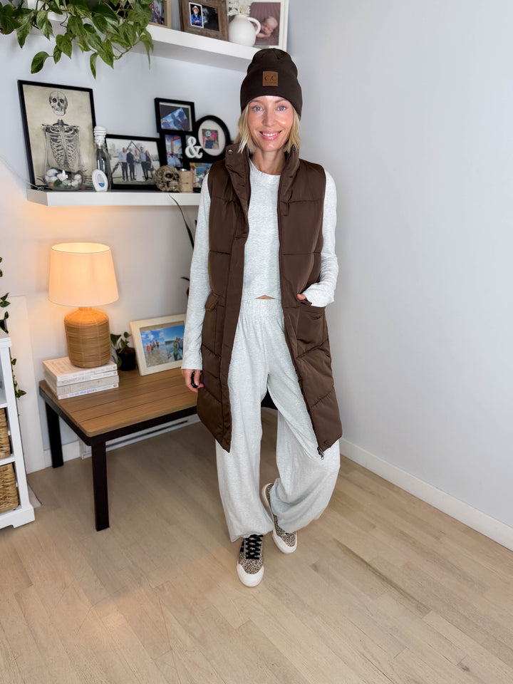 Mari Stretch Cotton Long Sleeve Crossover Set- HTHR GREY