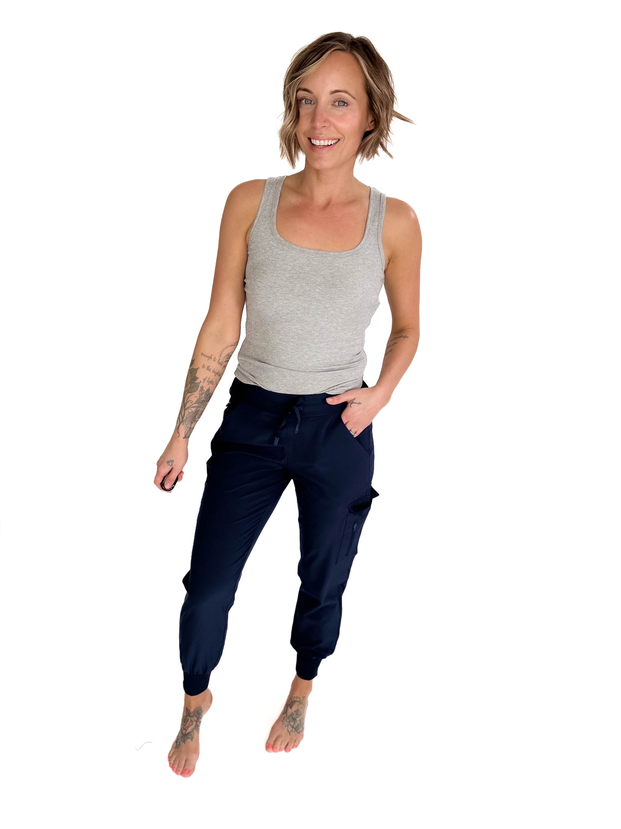 MONO B Heidi High Waisted Active Jogger- DEEP OCEAN