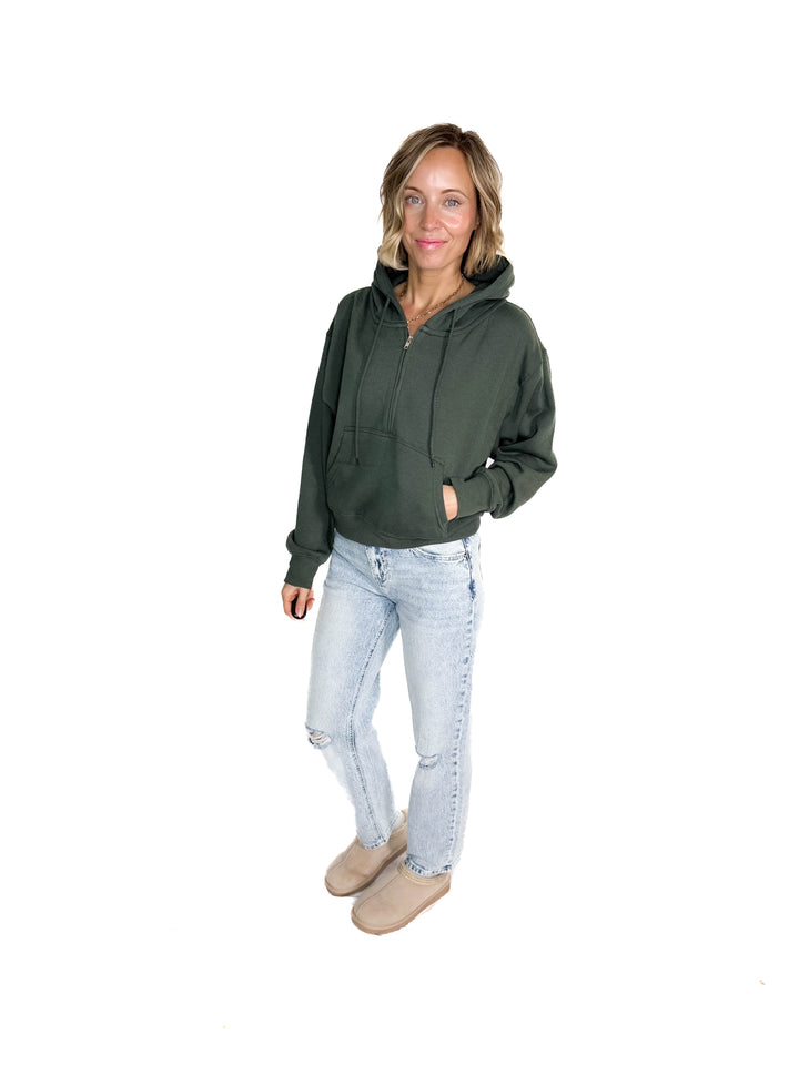 Jaxx 1/2 Zip Hoodie- GREEN
