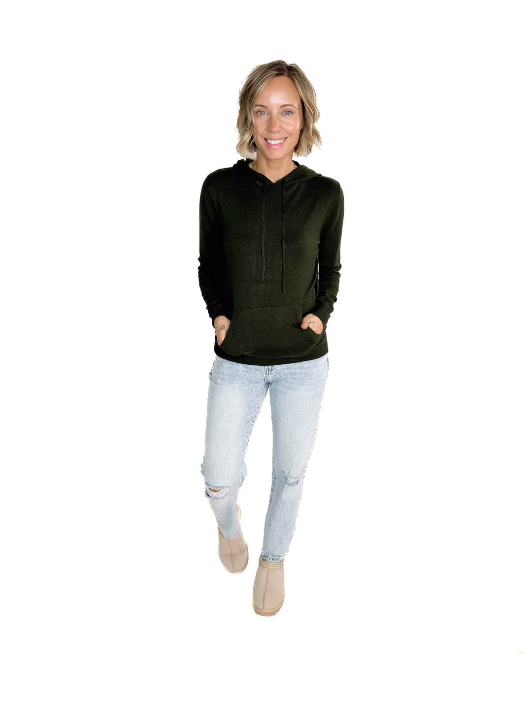 Spruceton Hooded Sweater- OLIVE