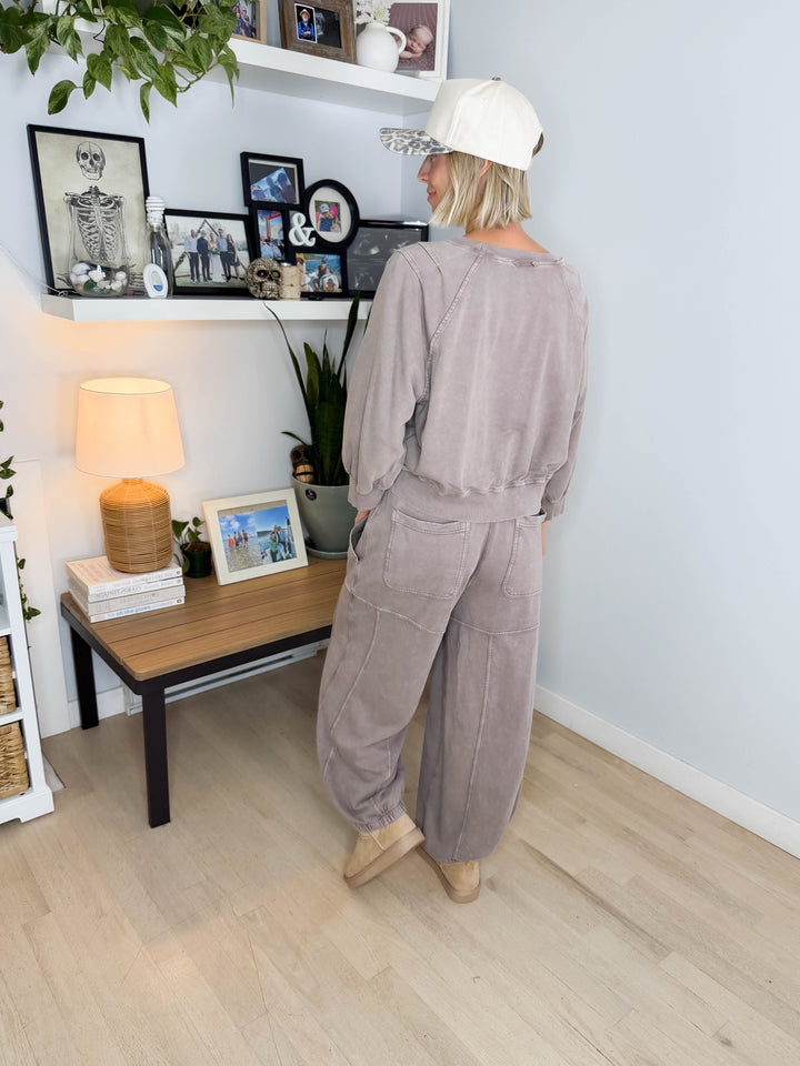 Kerima Washed Cotton Barrel Set- MOCHA