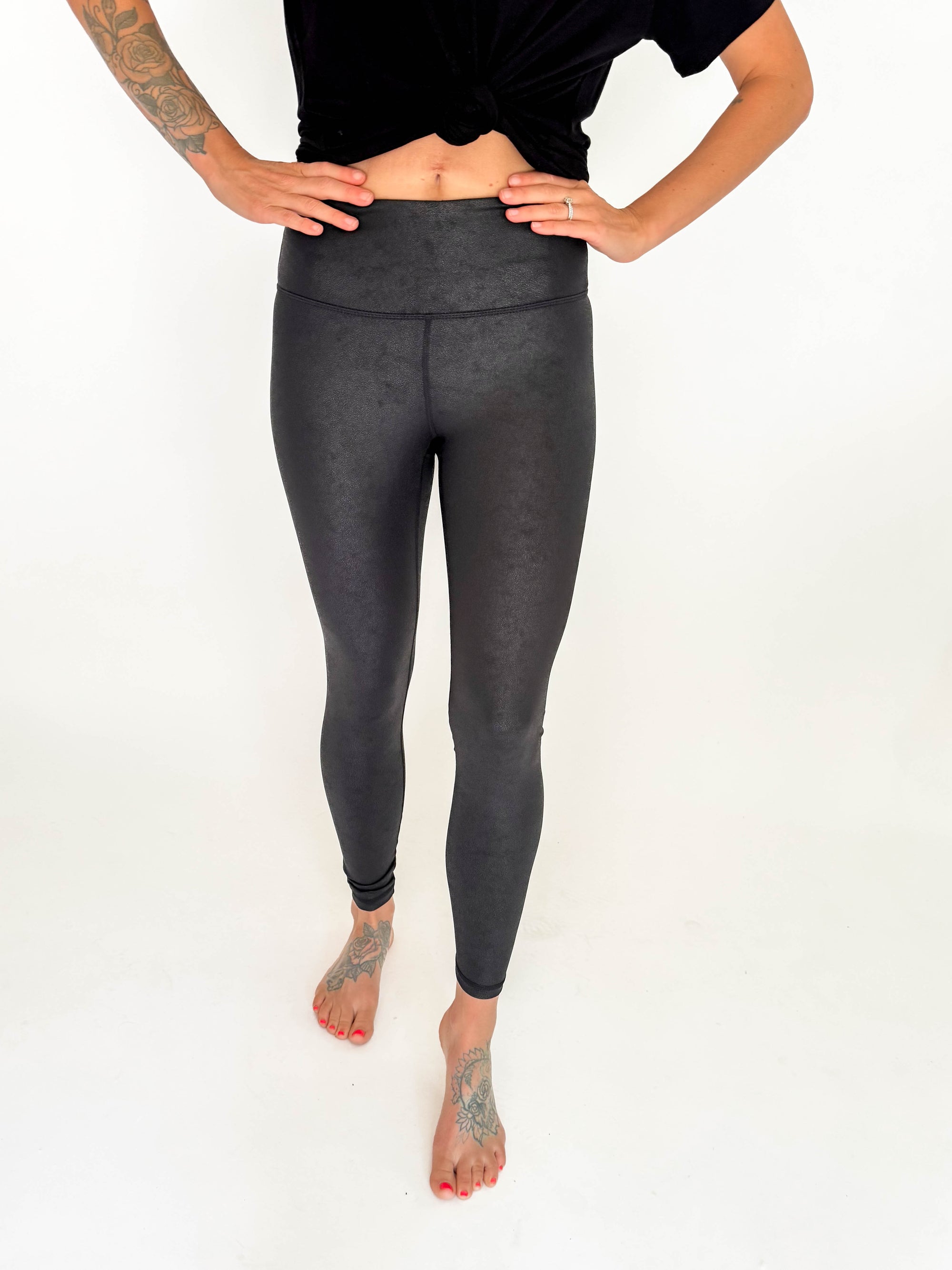 Only The Best Faux Leather Pebble Legging