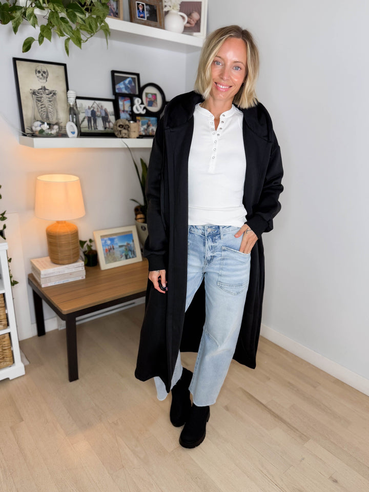 Oslo Hooded Cardigan- BLACK