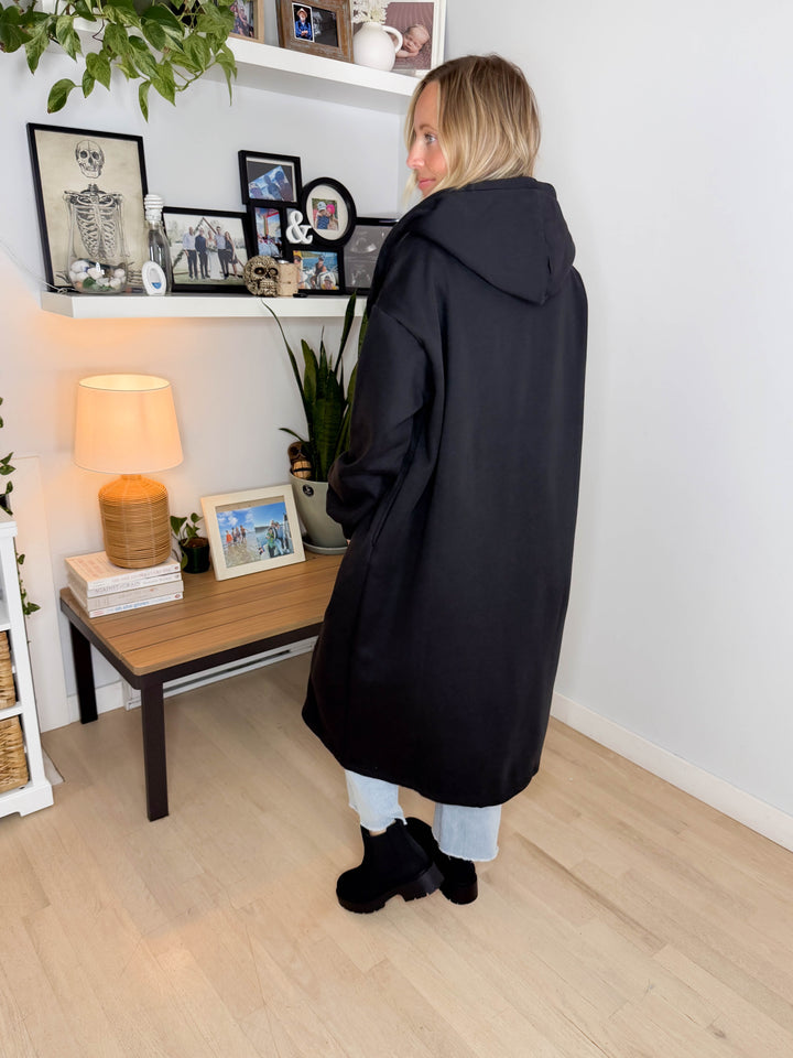 Oslo Hooded Cardigan- BLACK