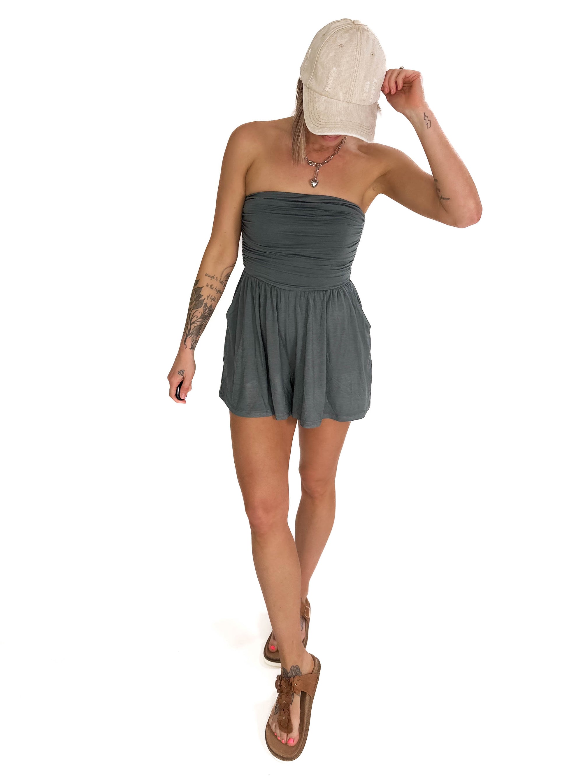 Rowsey Tube Top Romper- ASH JADE