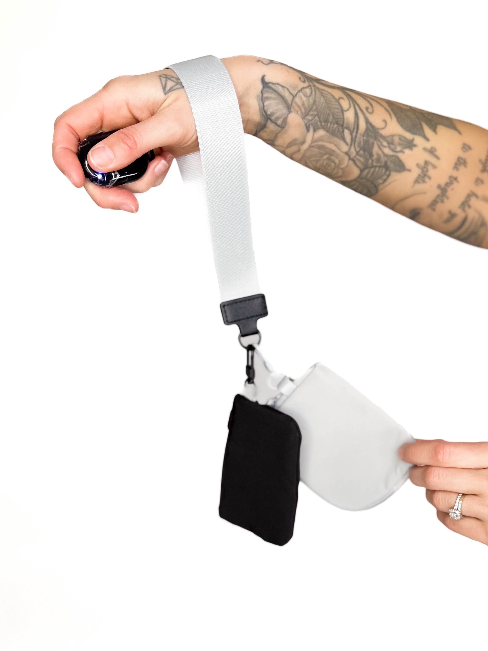 Dual Pouch Wristlet- BLACK/GREY
