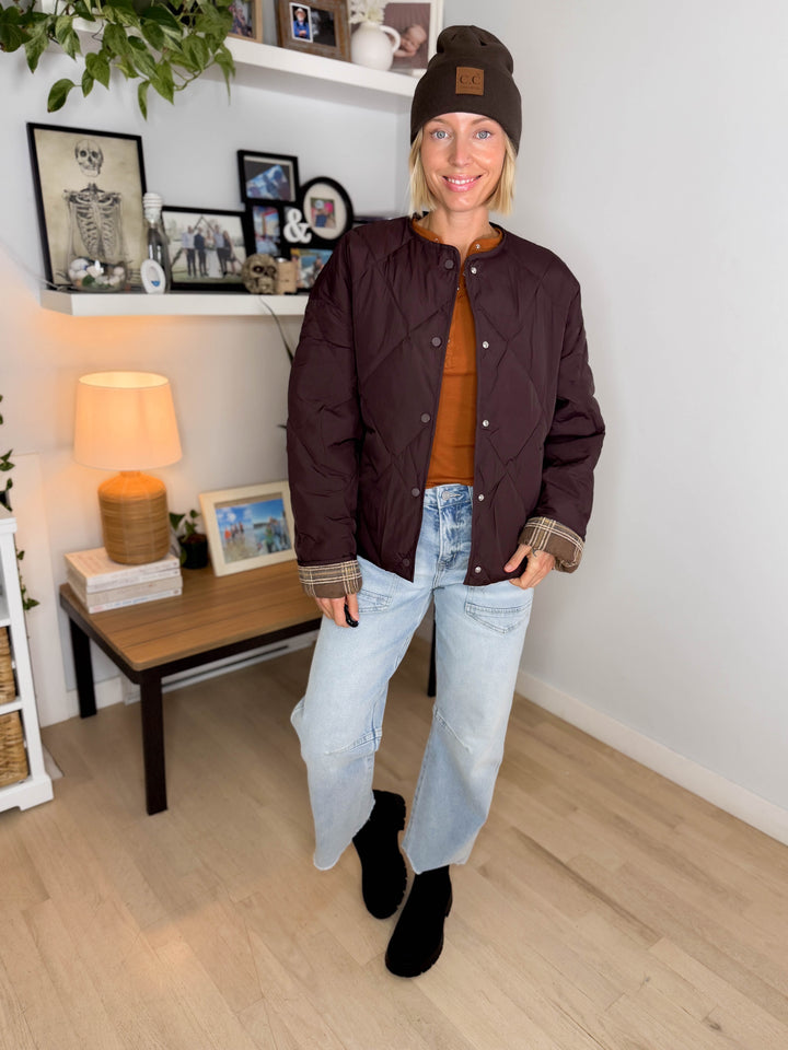 Thea Cuffed Puffer Jacket- MOCHA