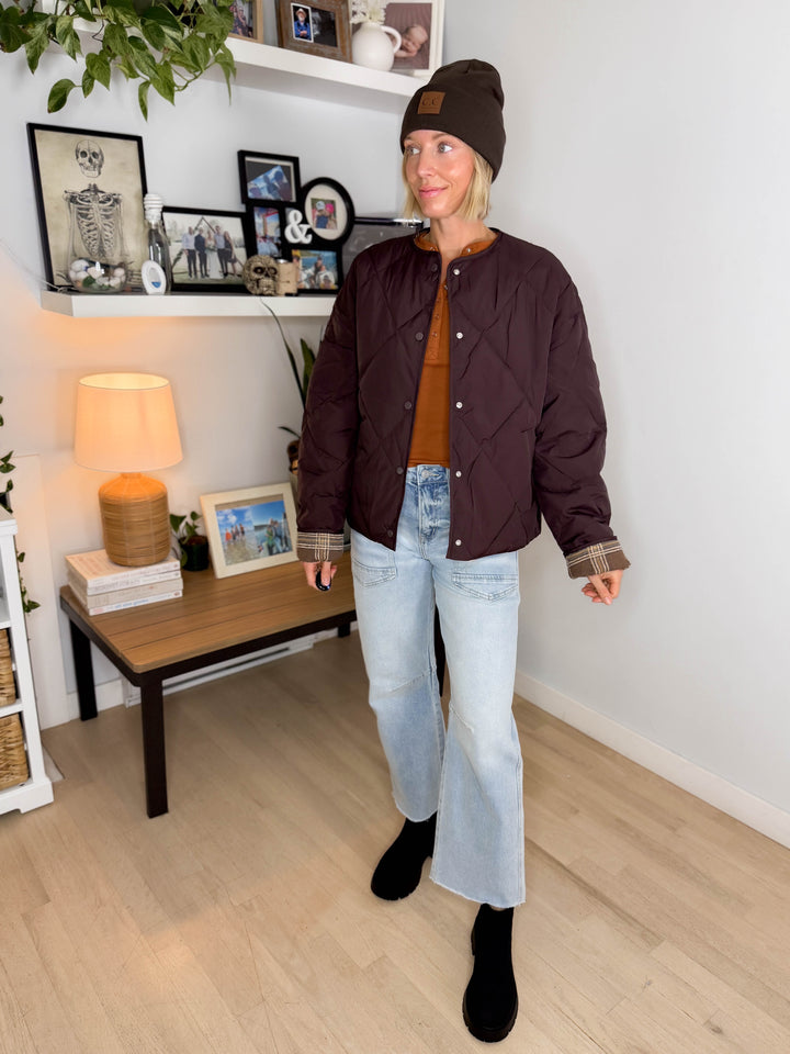 Thea Cuffed Puffer Jacket- MOCHA