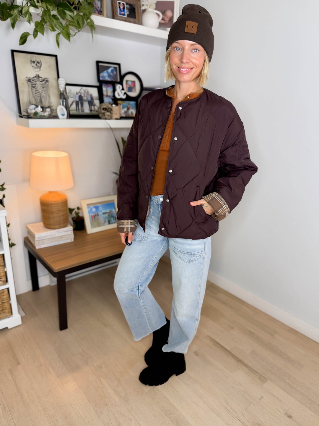 Thea Cuffed Puffer Jacket- MOCHA