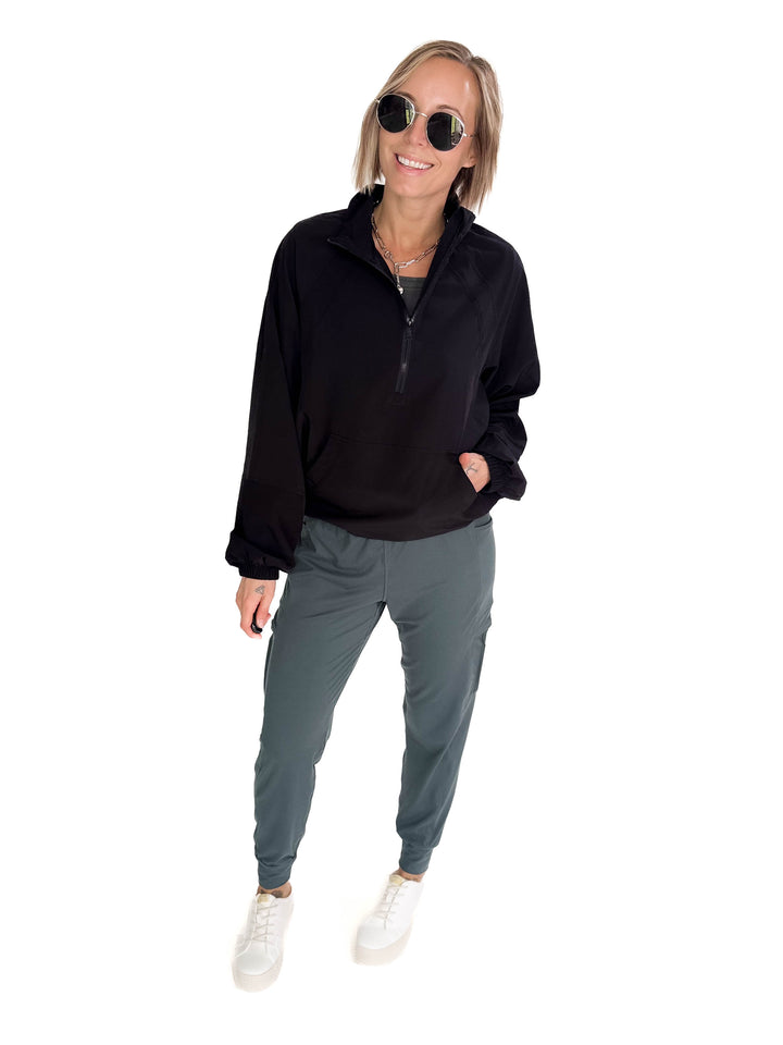 Galia Windbreaker Jacket- BLACK-FINAL SALE