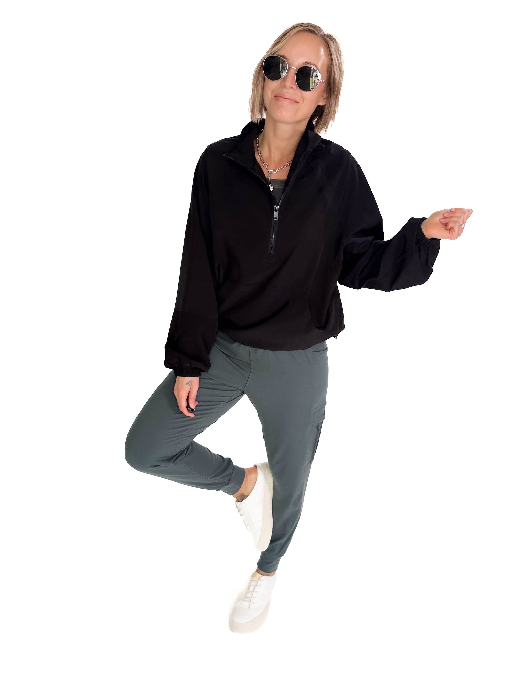 Galia Windbreaker Jacket- BLACK