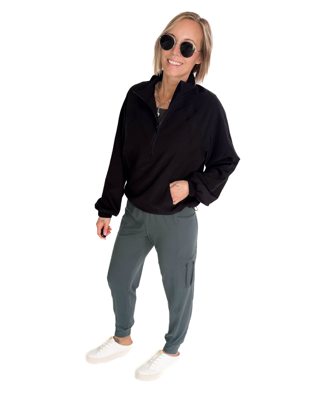 Galia Windbreaker Jacket- BLACK-FINAL SALE