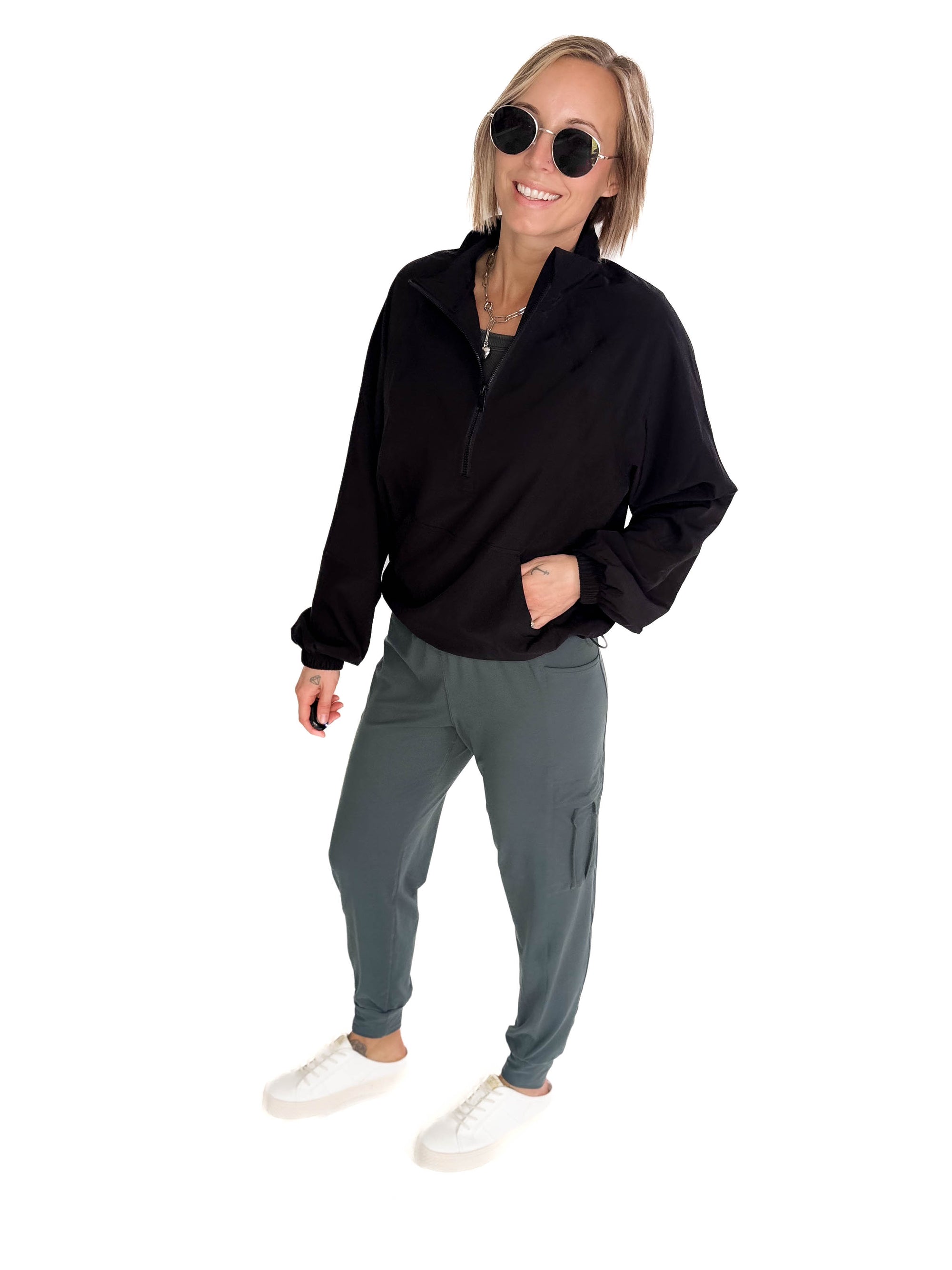 Galia Windbreaker Jacket- BLACK