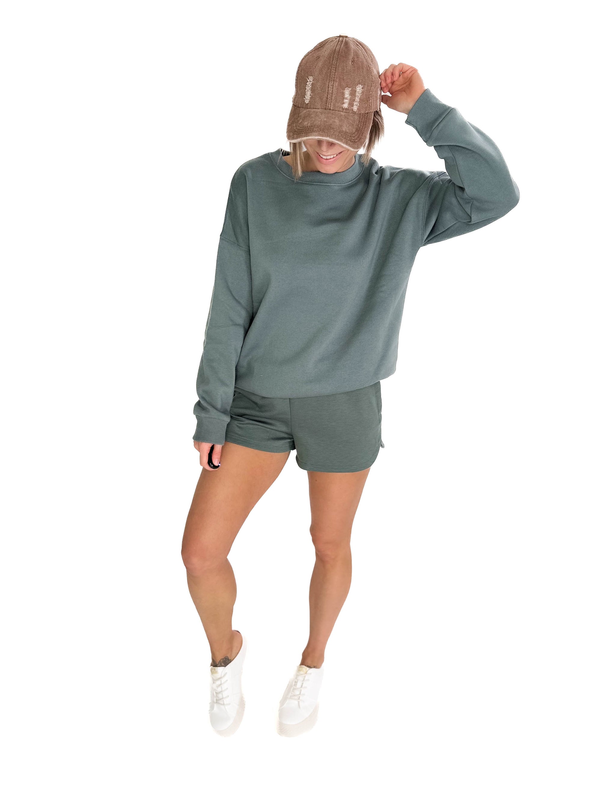 T+G Essential Fleece Sweatshirt- ASH JADE