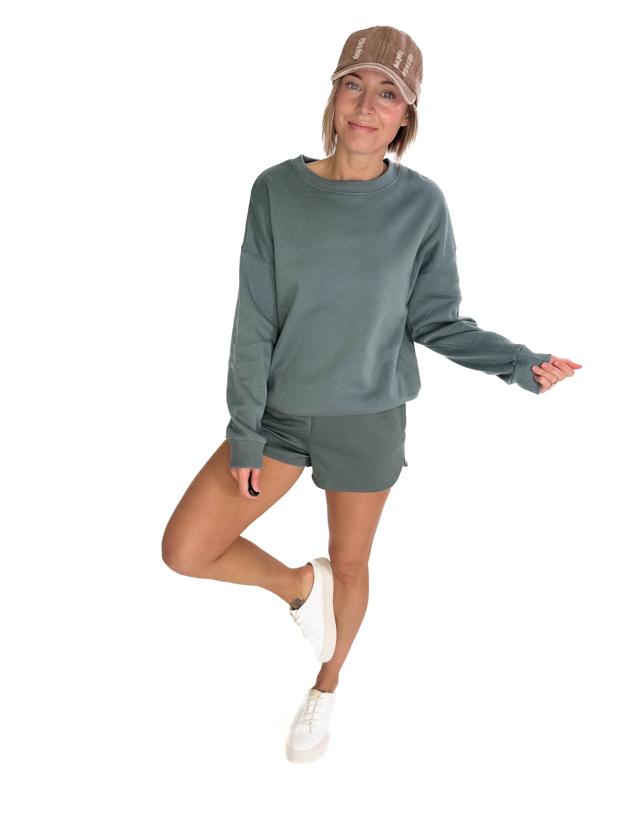 T+G Essential Fleece Sweatshirt- ASH JADE