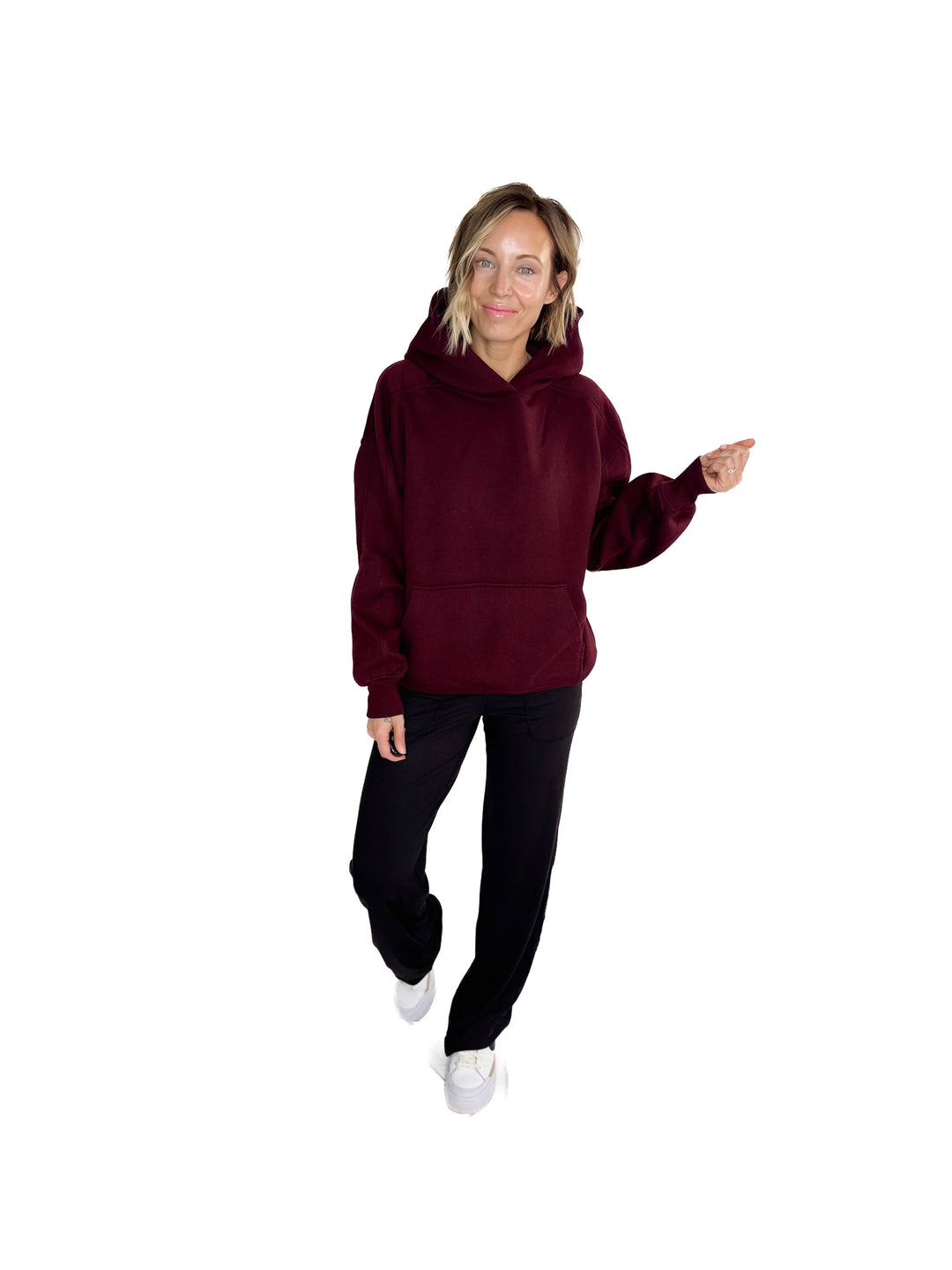 Rowan Fleece Hoodie- DARK CHERRY