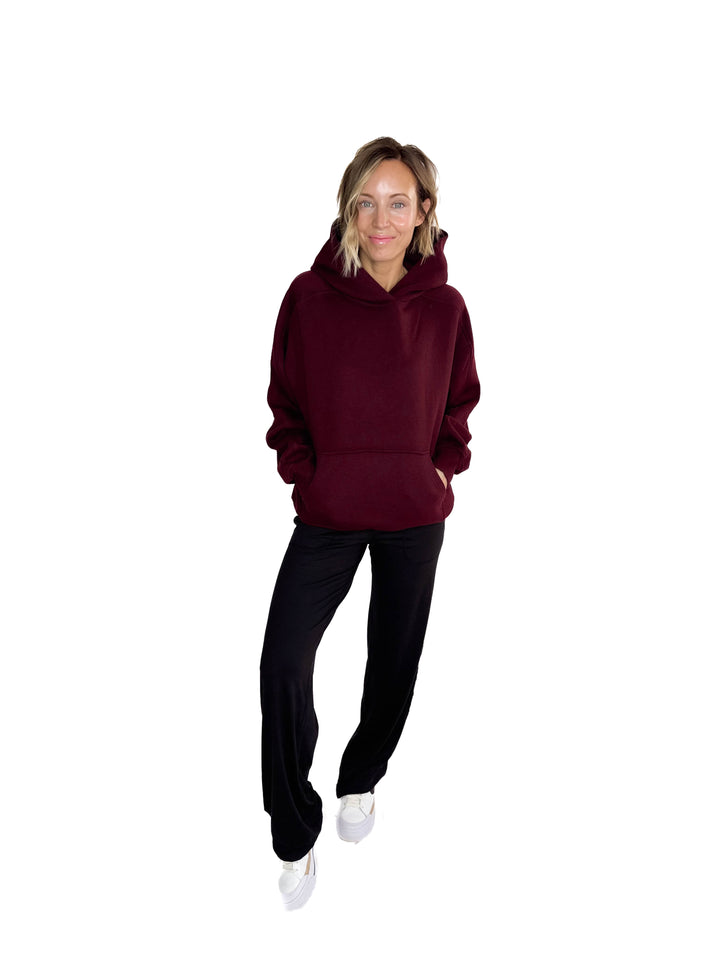 Rowan Fleece Hoodie- DARK CHERRY