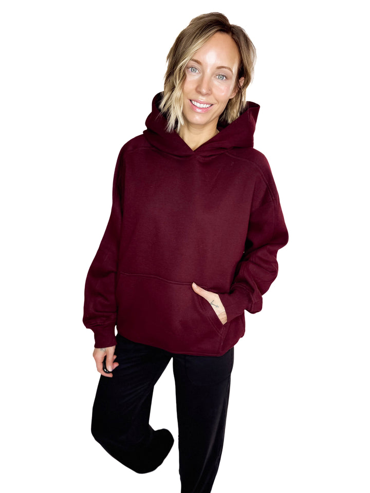 Rowan Fleece Hoodie- DARK CHERRY