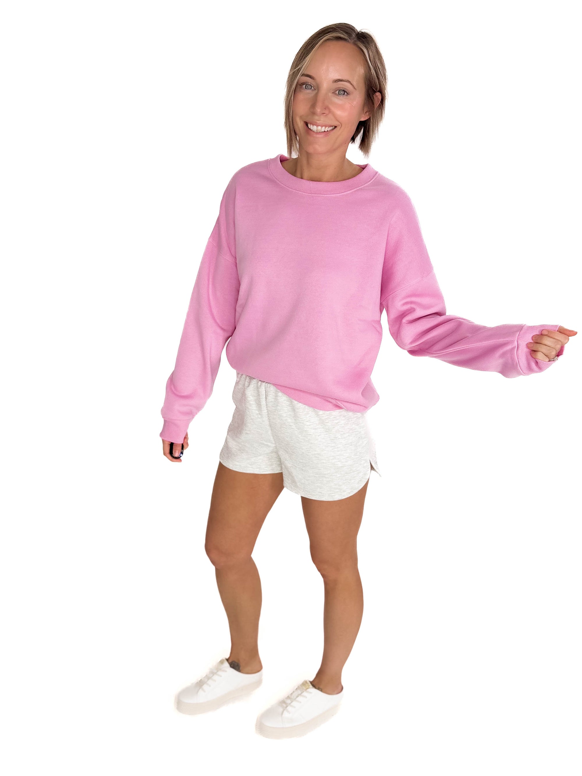 T+G Essential Fleece Sweatshirt- CANDY PINK