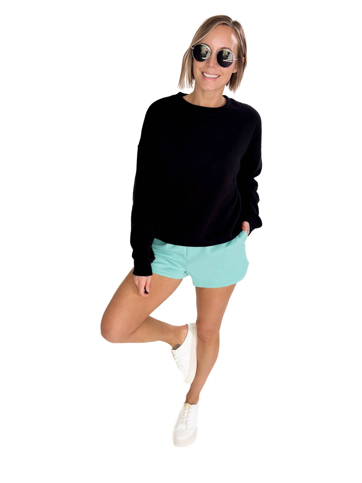T+G Essential Fleece Sweatshirt- BLACK-FINAL SALE
