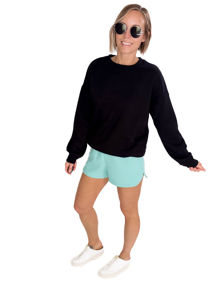 T+G Essential Fleece Sweatshirt- BLACK-FINAL SALE
