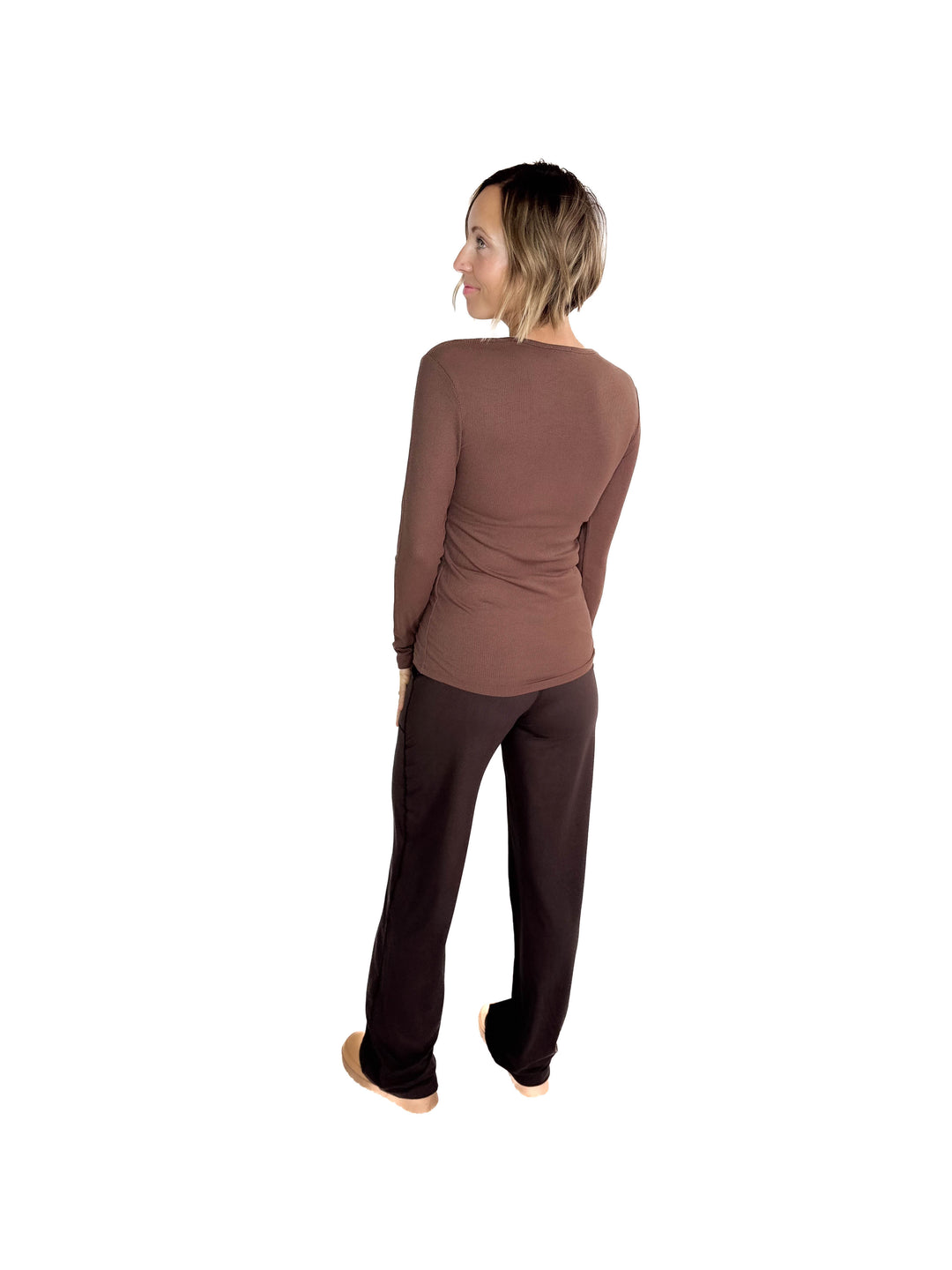 Indie Ribbed Long Sleeve- COFFEE