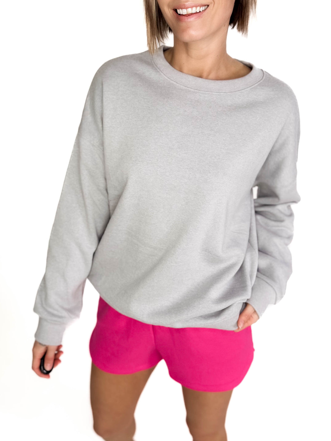 T+G Essential Fleece Sweatshirt- GREY-FINAL SALE
