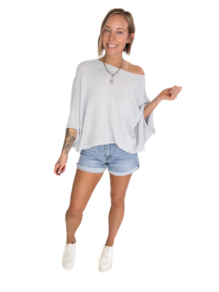Sandreen Dolman Oversized Sweater- DUSTY BLUE-FINAL SALE