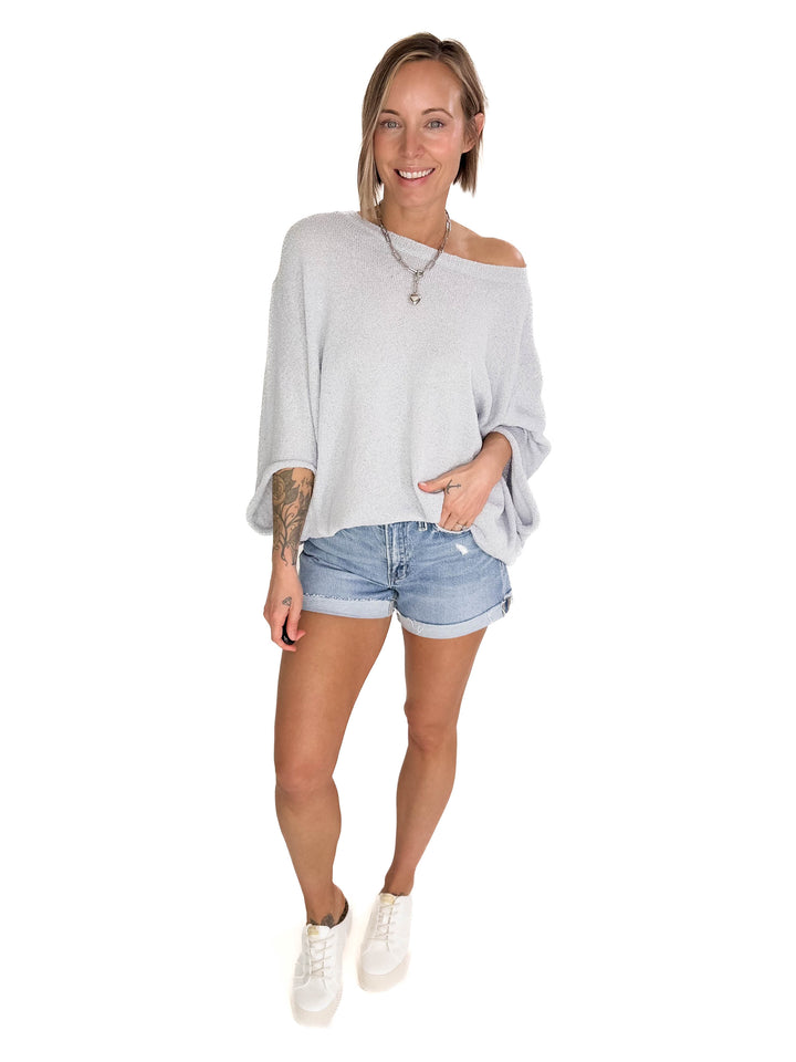 Sandreen Dolman Oversized Sweater- DUSTY BLUE-FINAL SALE