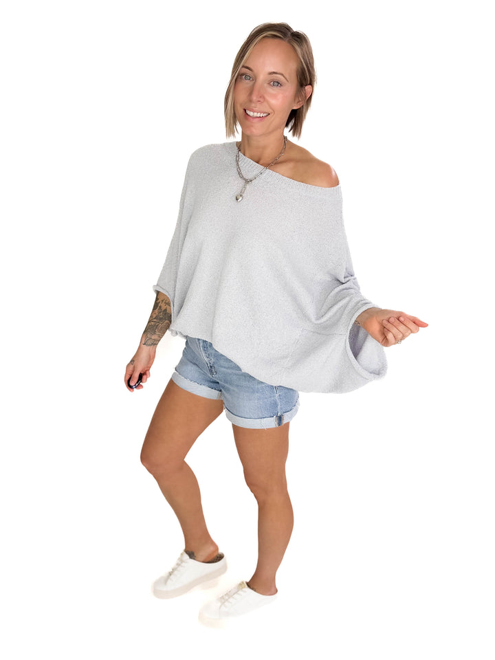 Sandreen Dolman Oversized Sweater- DUSTY BLUE-FINAL SALE