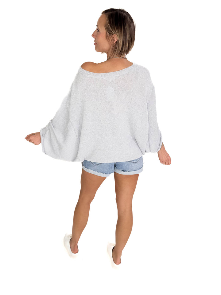 Sandreen Dolman Oversized Sweater- DUSTY BLUE-FINAL SALE