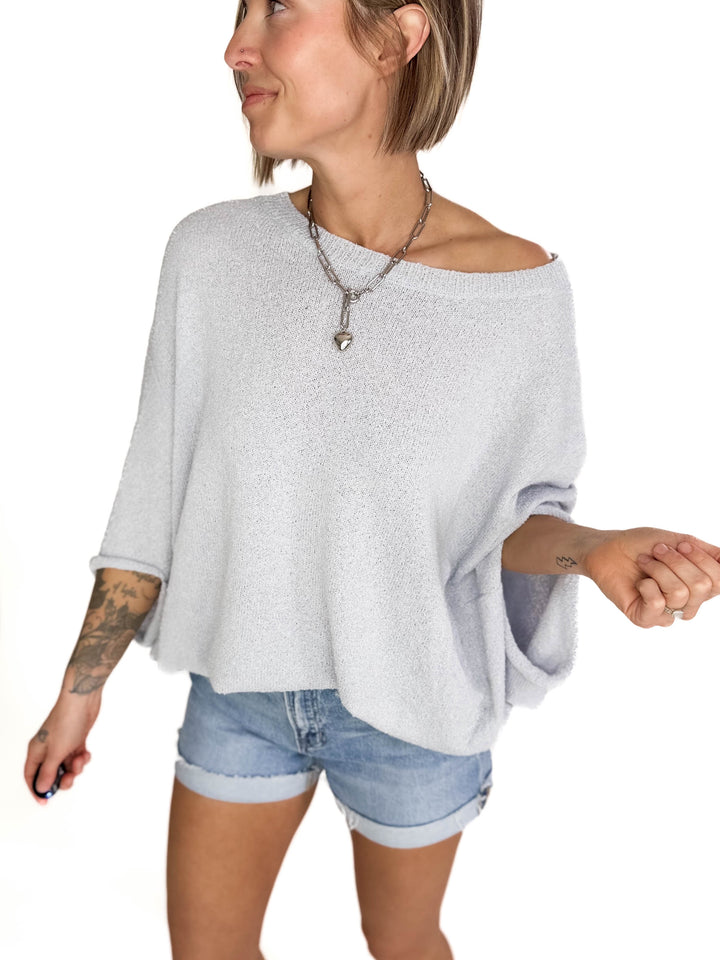 Sandreen Dolman Oversized Sweater- DUSTY BLUE-FINAL SALE