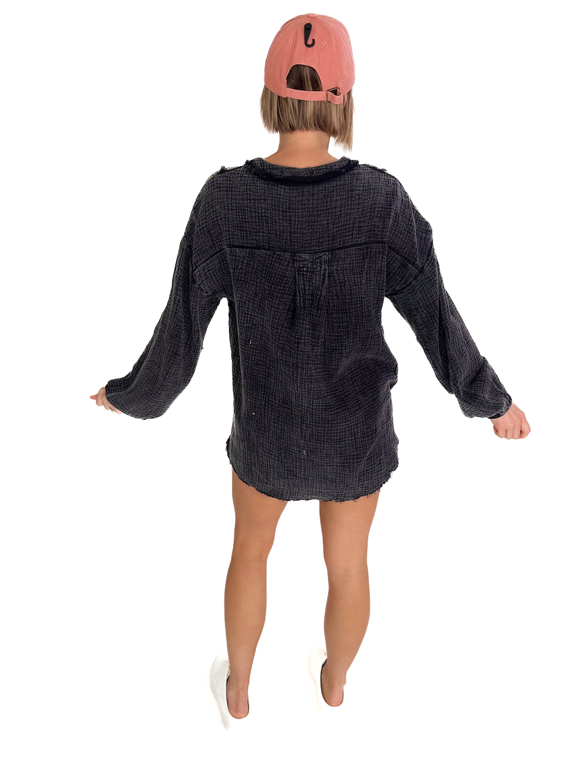 Faith Cotton Gauze Tunic- BLACK