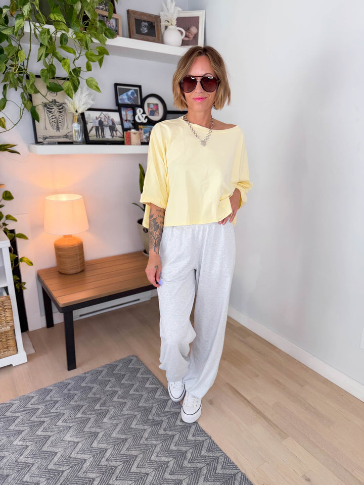 Cape Cod Stretch Cotton Boxy Tee- LEMONILLA