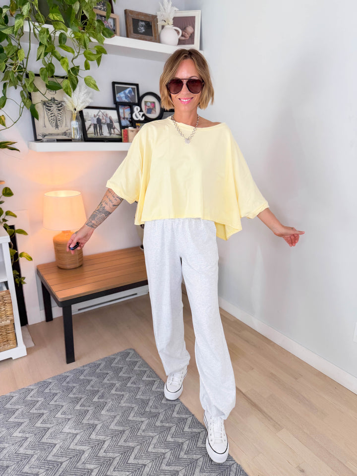 Cape Cod Stretch Cotton Boxy Tee- LEMONILLA
