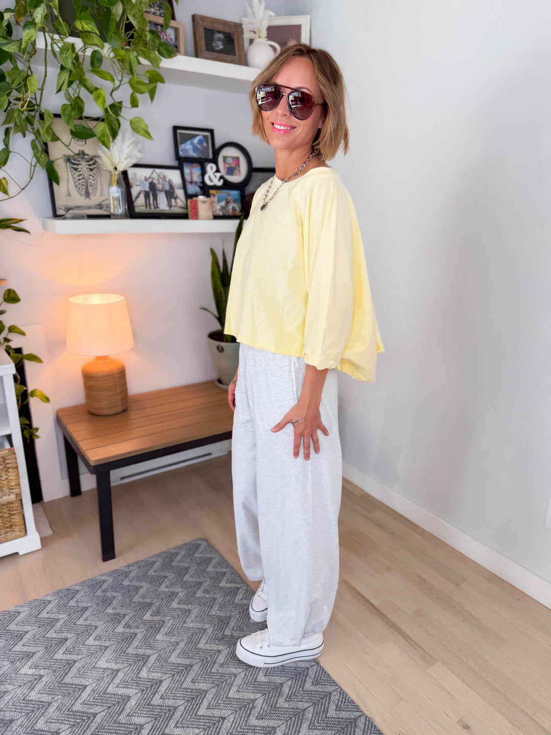 Cape Cod Stretch Cotton Boxy Tee- LEMONILLA