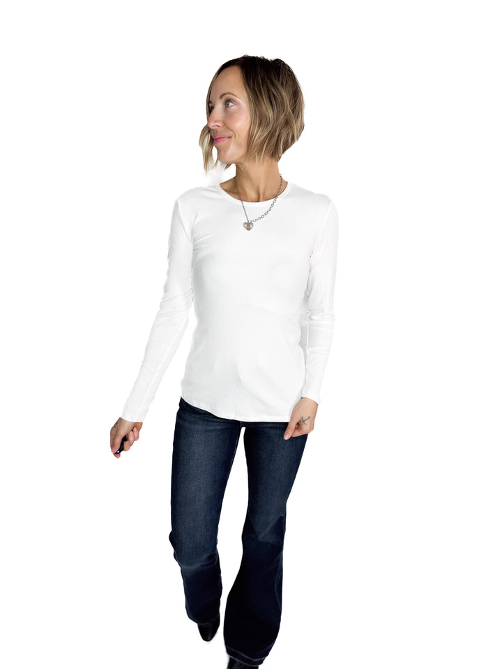 Indie Ribbed Long Sleeve- WHITE