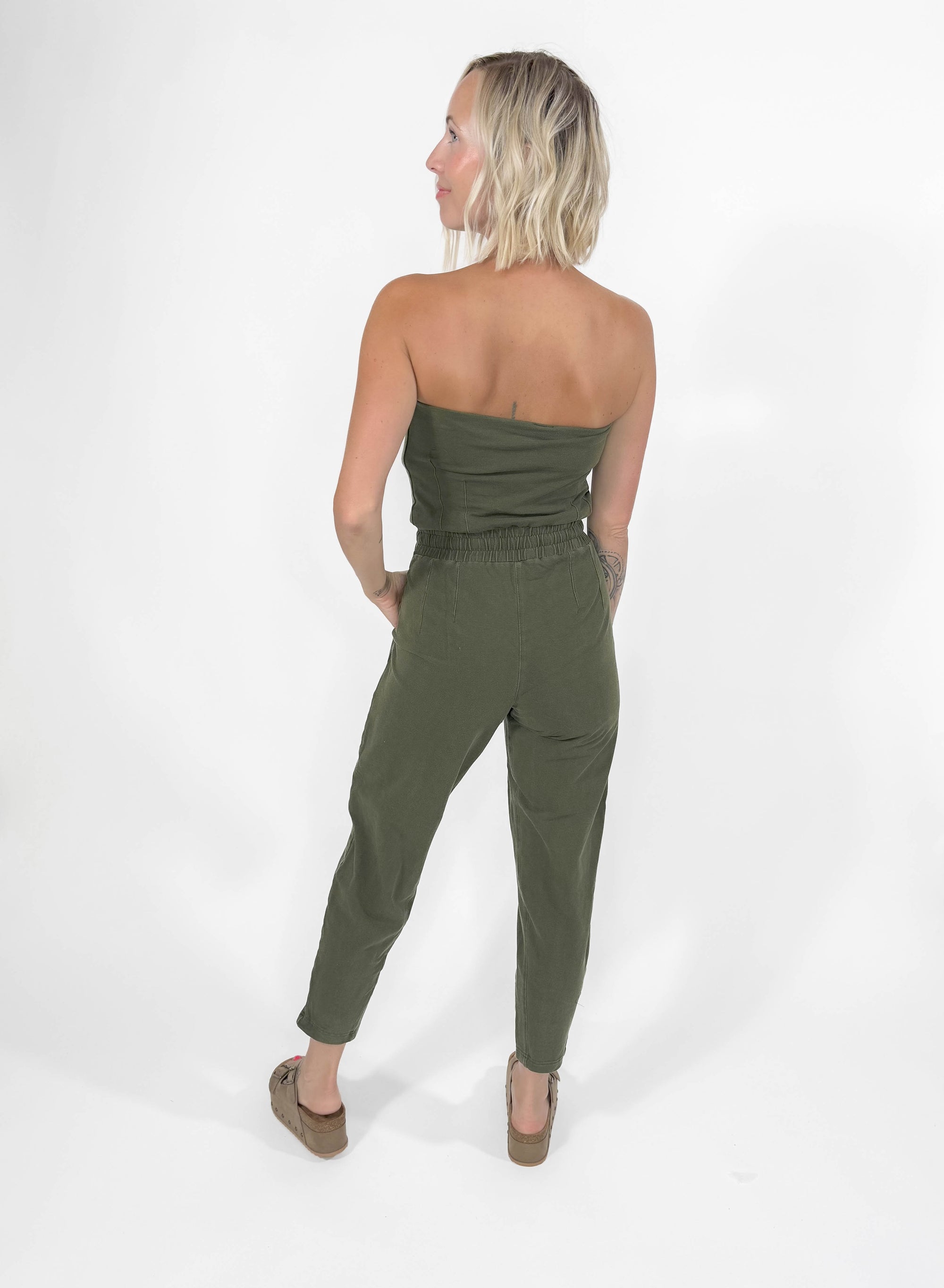 MONO B Colorado Cotton Jumpsuit- OLIVE