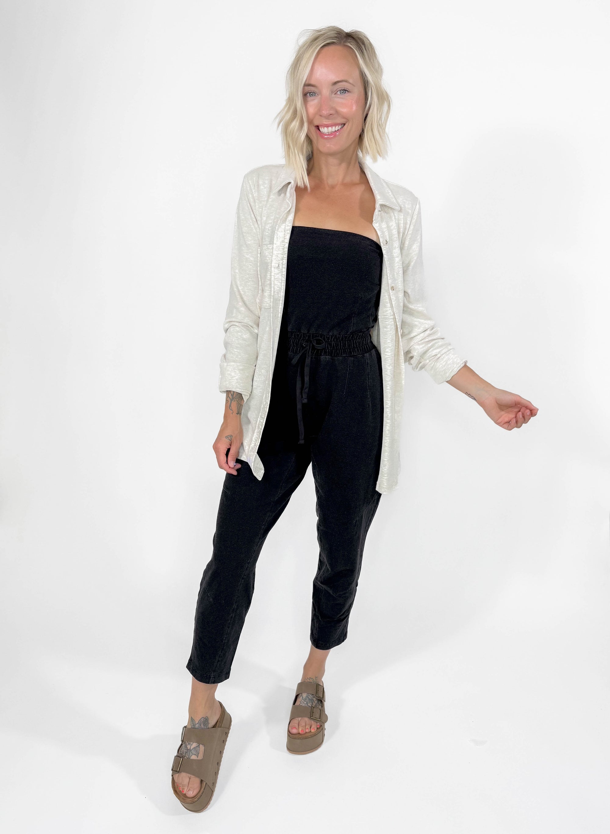 MONO B Colorado Cotton Jumpsuit- BLACK